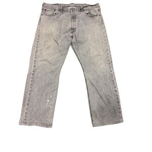 Levis 501 Original Fit Gray Denim Jeans Mens 38x29 Straight Leg Grey 00501-2370